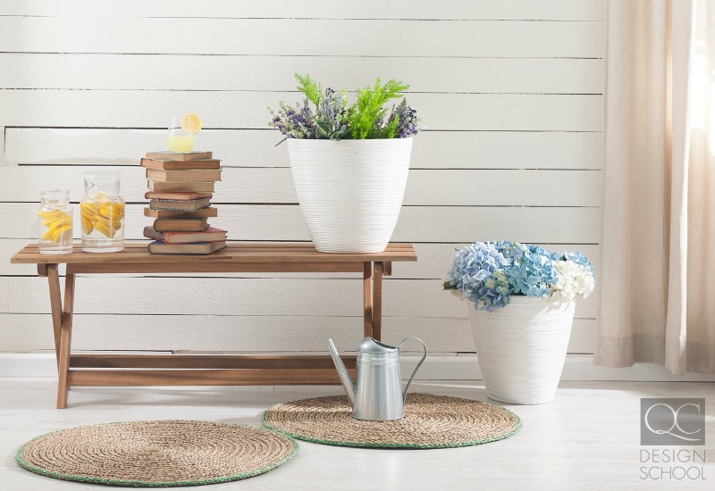 Home foyer with plants