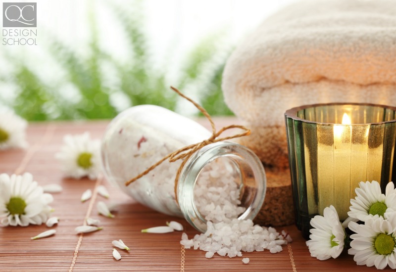 relaxing scents using candles as home decor to create spa environment at home