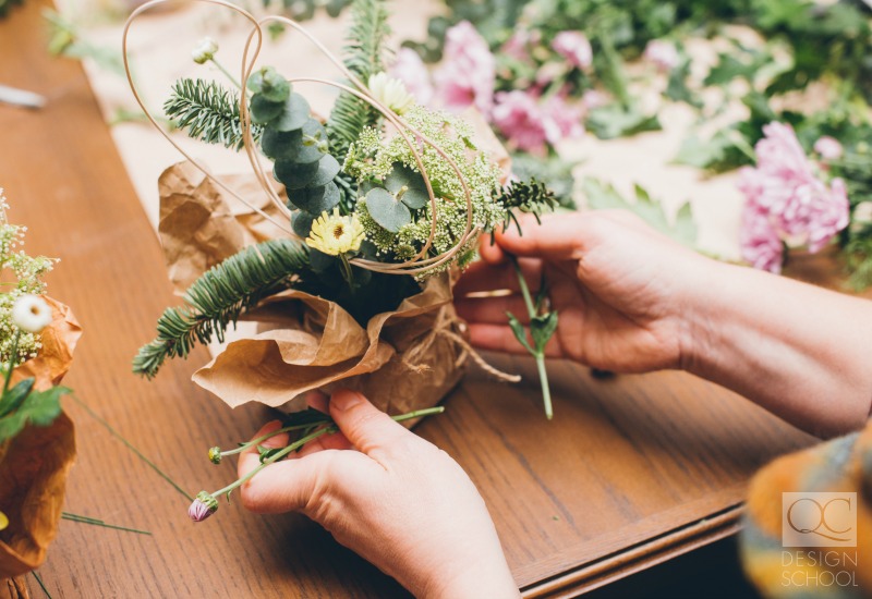 rustic wreath with flowers