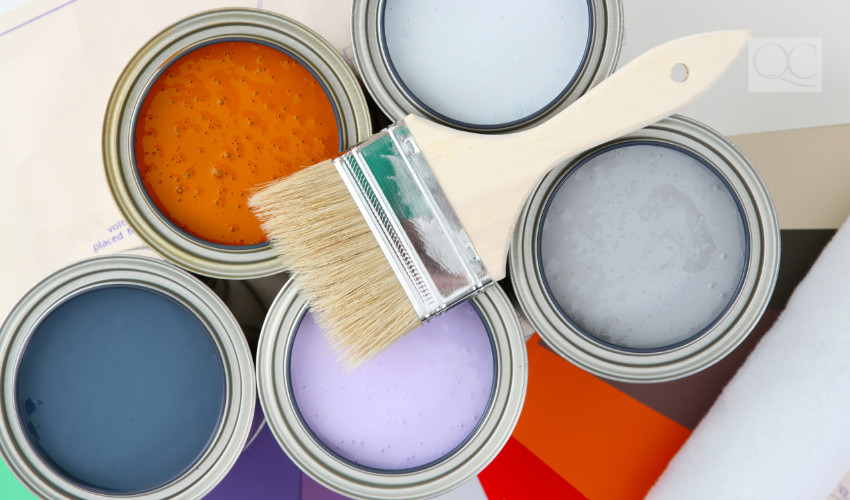 paint cans filled with paint colors