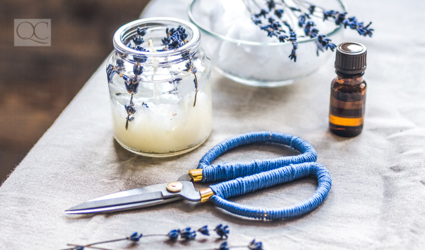 making a lavender candle using old mason jars DIY minimalist decor