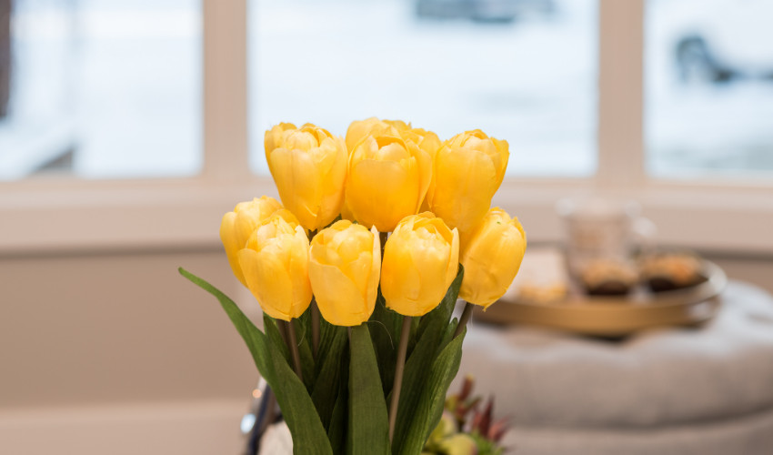 yellow tulips for home staging by Eva Zatyko a Feng Shui Course and Home Staging Course graduate