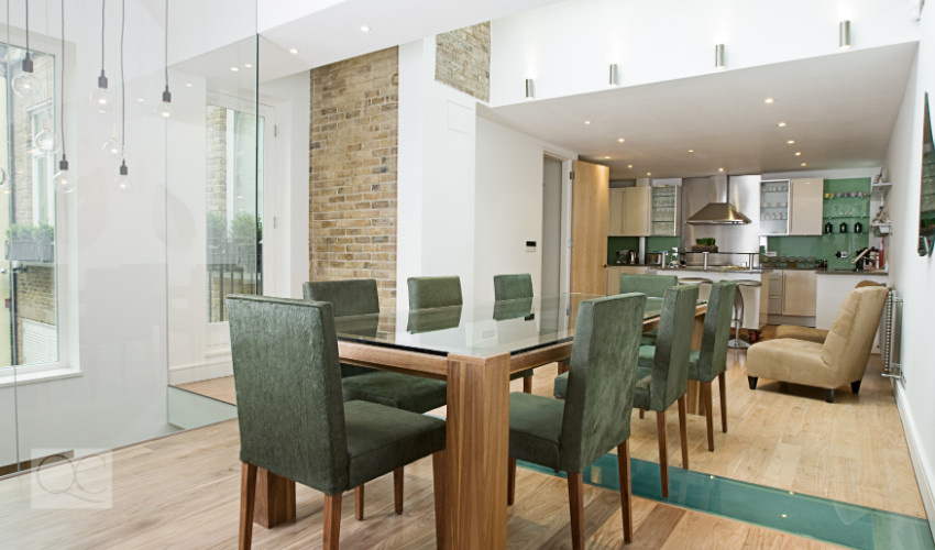 modern home dining room with luxury furnishings