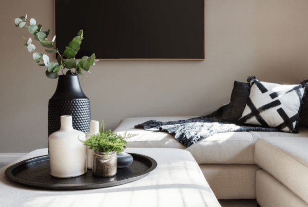 black accents in living room decor