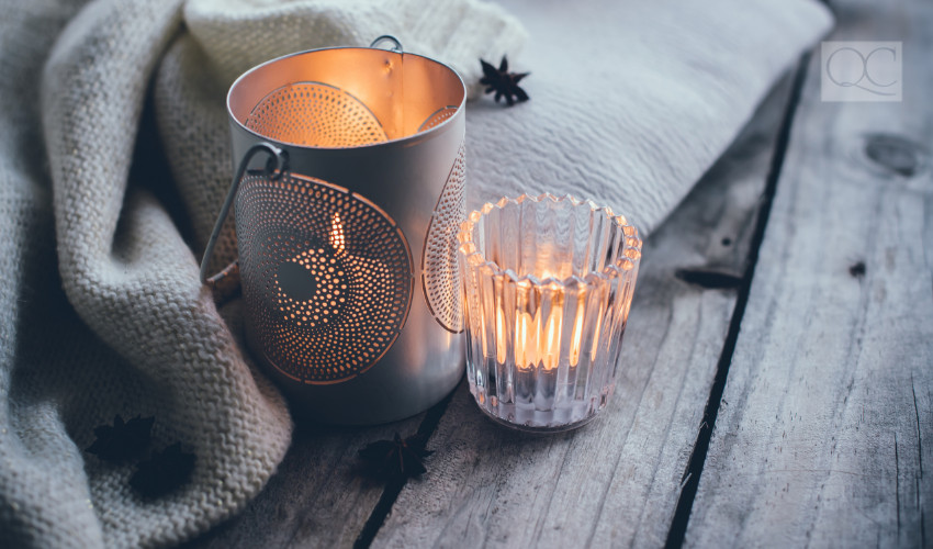 tea lights to warm up a space in winter weather is a great transitional decor element