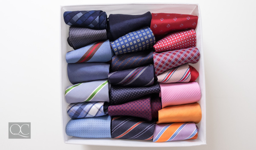 organized box of ties by a professional organizer