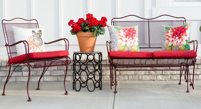 Bright, floral patio decor