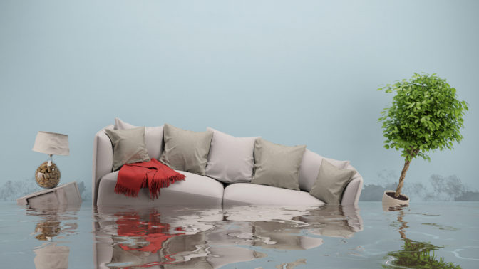 couch in a flood