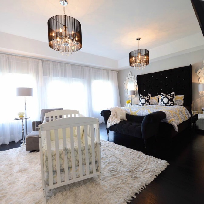 Master bedroom and nursery designed by Jacqueline Forde