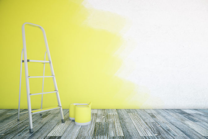 yellow ombre wall