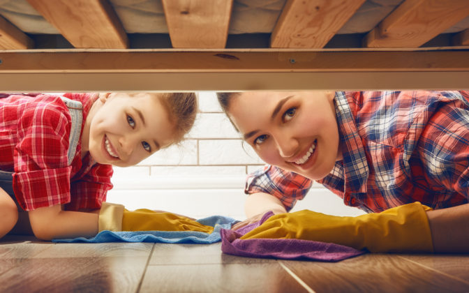 mother daughter clean up