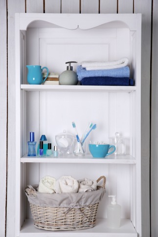 Home Storage Spaces Vertical Bathroom Shelves