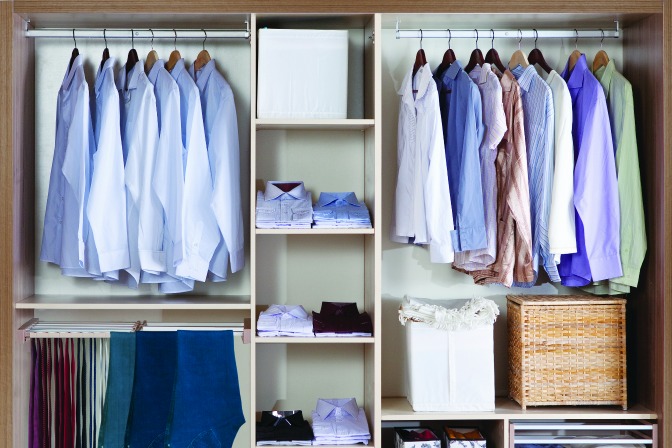 Organizing a storage closet for home stagers