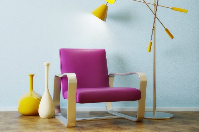 Bright furniture for interior decor