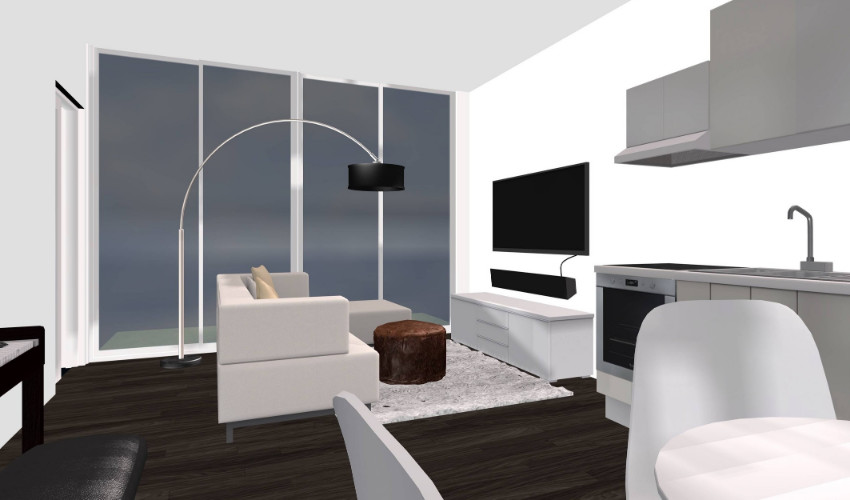 living room 3D model by Carly Heung interior decorating e Design services