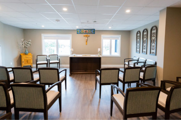 Religious space Aquatria Retirement Residence - Staging and Design by QC Design School graduate Chantal Marion